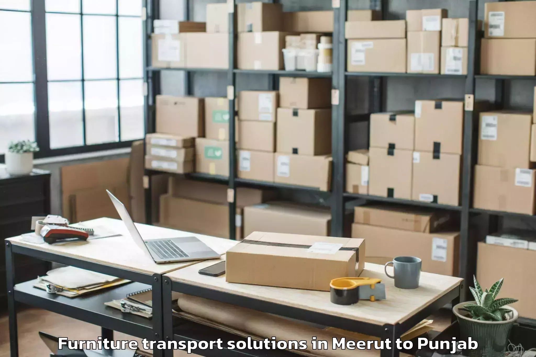 Top Meerut to Begowal Furniture Transport Solutions Available